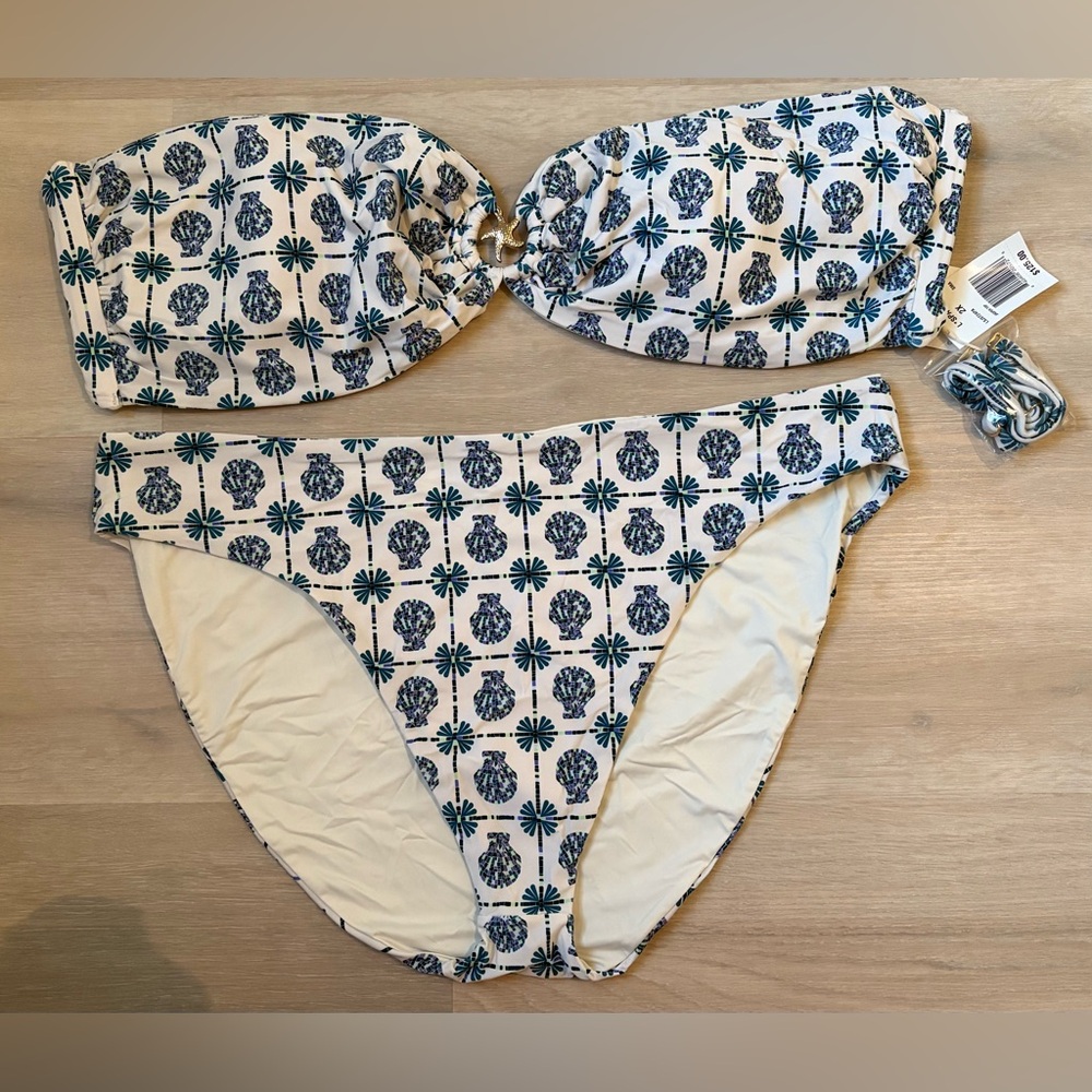 L*Space Blue and White Shell Print Bikini